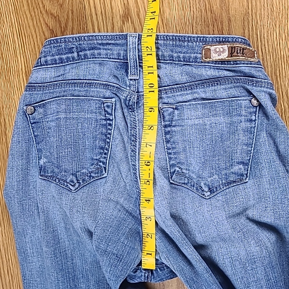 PUR PREMIUM VINTAGE 29x32 GIRLS WOMENS 1997 BARDOT BOOTCUT FLARE FADE JEANS - Picture 3 of 7